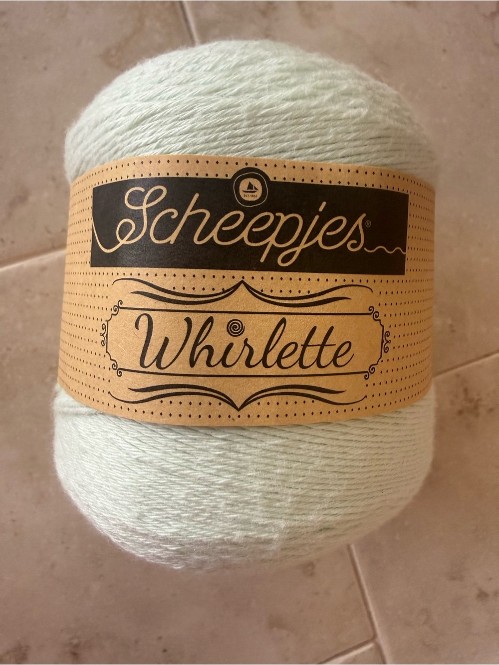 Scheepjes Whirlette Cotton/Acrylic Blend Yarn - Soft Mint Green - Picture 1 of 6